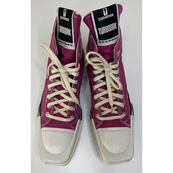 Rick Owens x Converse DRKSHDW TURBODRK Hi Top Pink A05685C Unisex Men 8 Wm 10 - Picture 2 of 12